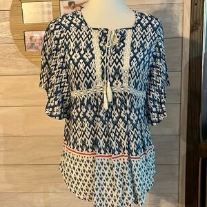 BLL Blue Boho Top XS